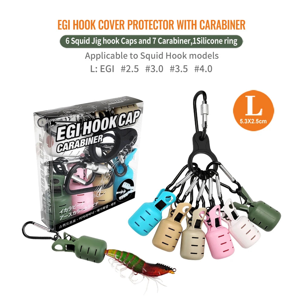 ILURE 6pcs Squid Jig Hook Cover Fishing Hooks Cover Umbrella Hook Caps