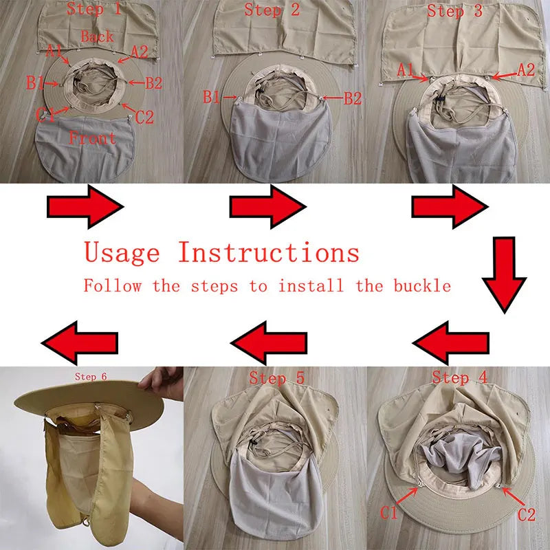 Adjustable Outdoor Fishing Hat Sunscreen Protection Breathable