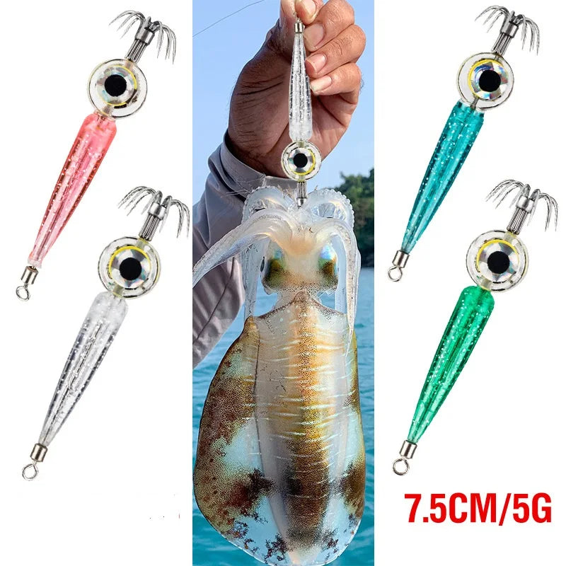 Fishing Lures 5g Squid Hook with LED Light Squid Jig Lure Luminous