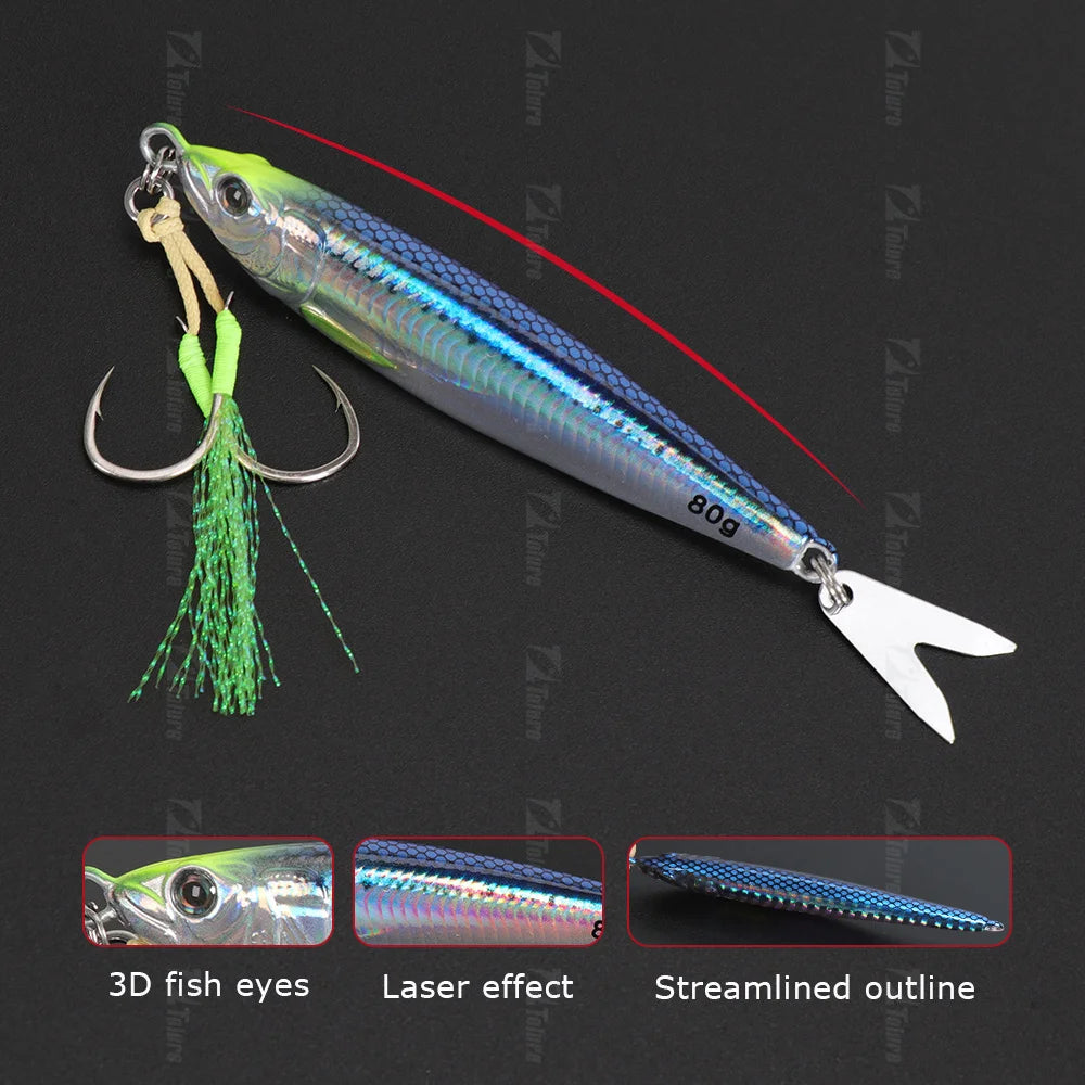 TOLU 2024 NEW 3D Printed Fast Sinking Metal Jig Lure 20g 30g 40g 60g