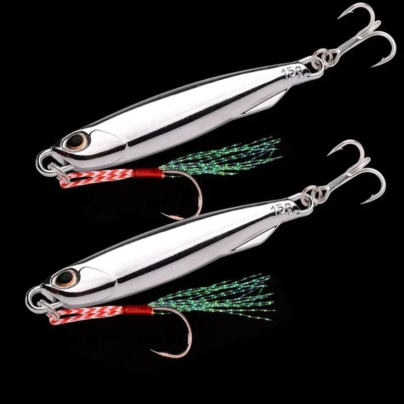 10pcs/pack Fishing Metal Jig Lures 20g 30g 40g Plating Silvery Metal