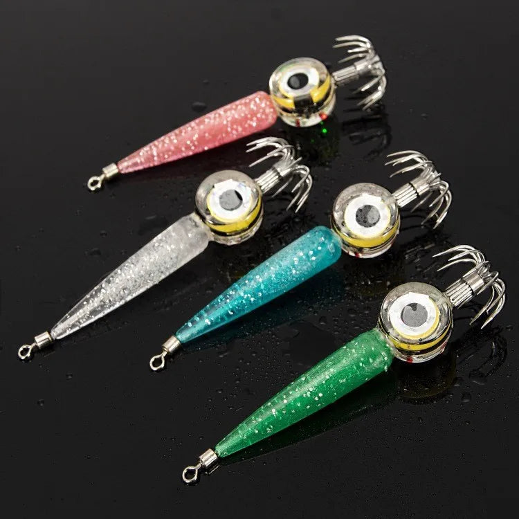 Fishing Lures 5g Squid Hook with LED Light Squid Jig Lure Luminous