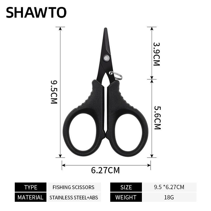 Shawto Titanium Coating Stainless Steel Fishing Scissor Plier Cut PE