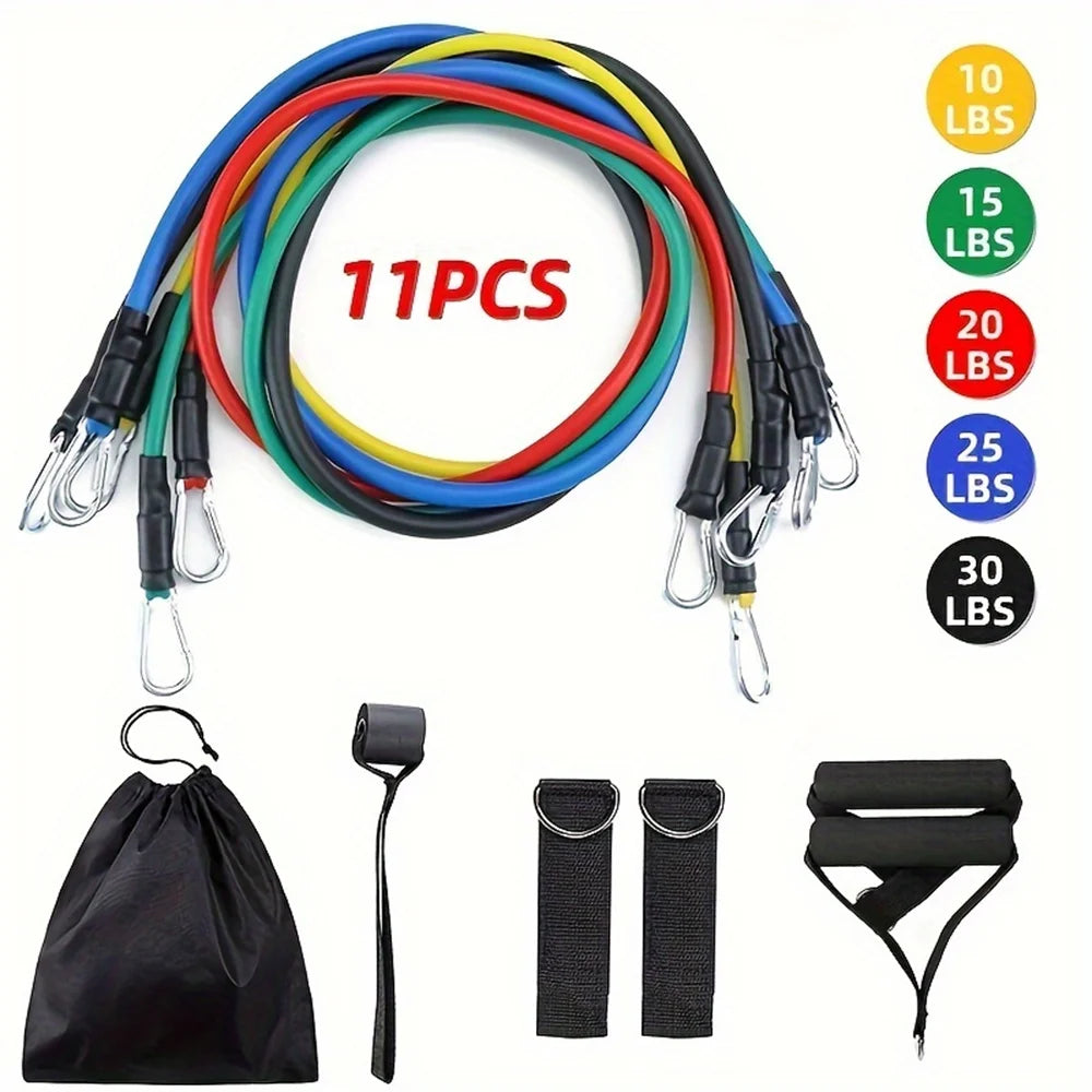 11pcs/Set Pull Rope, Resistance Bands, Portable Fitness Equipment,