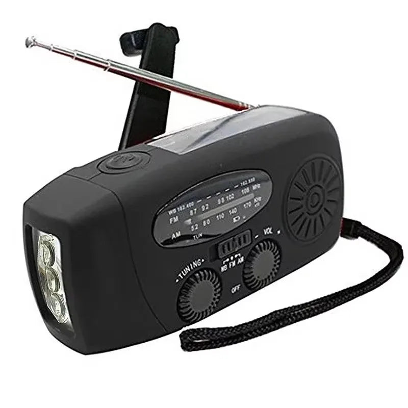 Rechargeable LED Flashlight, AM/FM/NOAA Weather Radio with Hand