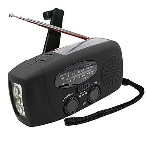 Rechargeable LED Flashlight, AM/FM/NOAA Weather Radio with Hand