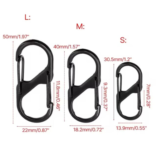 10 Pcs of S-shaped lock buckles, metal double headed keychains,