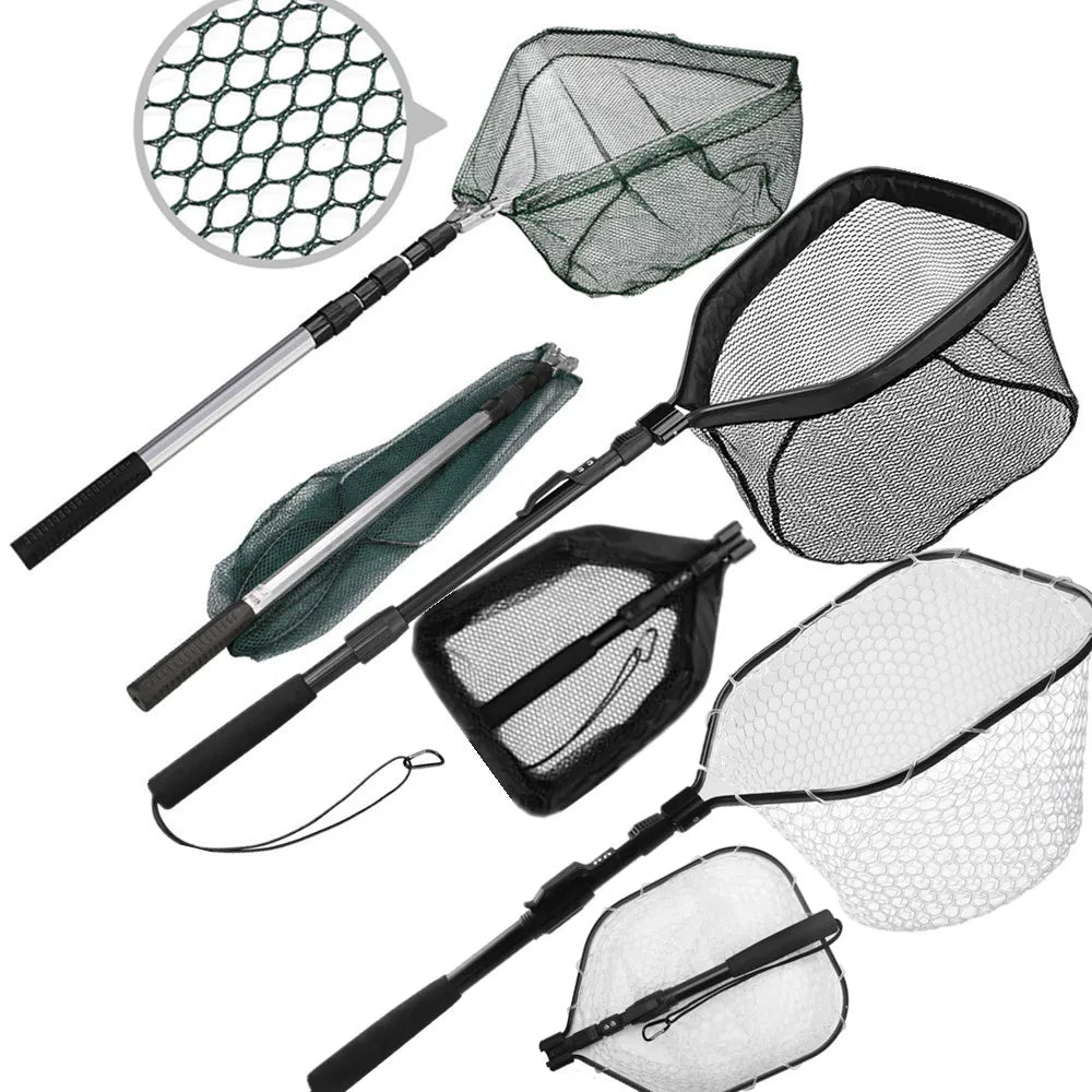 55cm-190cm telescopic fishing net, suitable for salmon, carp, catfish,