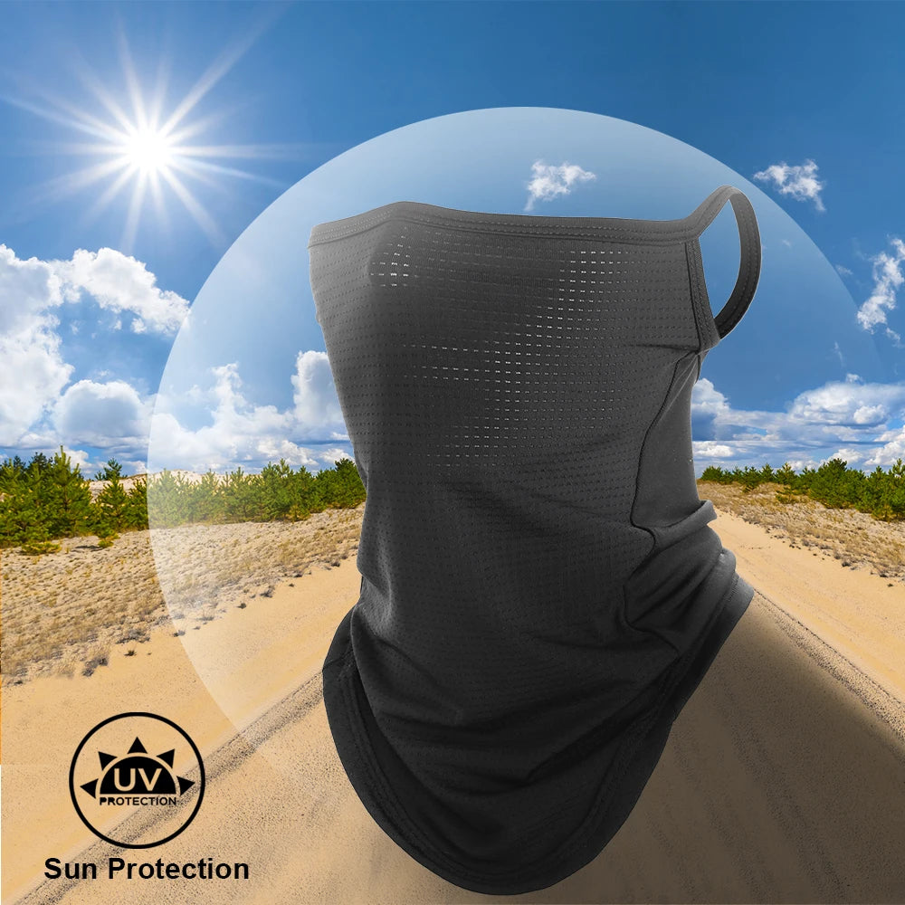 Ice Silk Sunscreen Mask Breathable Summer Cycling Headwear Moister