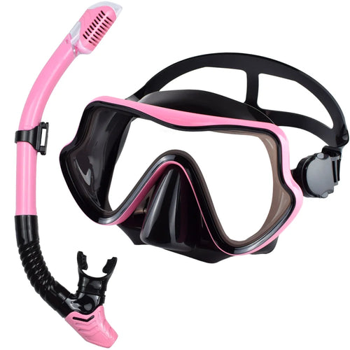 Scuba Diving Mask Snorkel Set For Adults Tempered Glass Professional