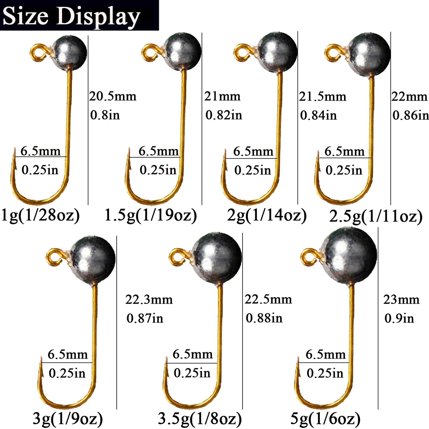 10pcs/lot Micro Jig Head Fishing Hook 1g-5g Ice Fishing Hook Mini