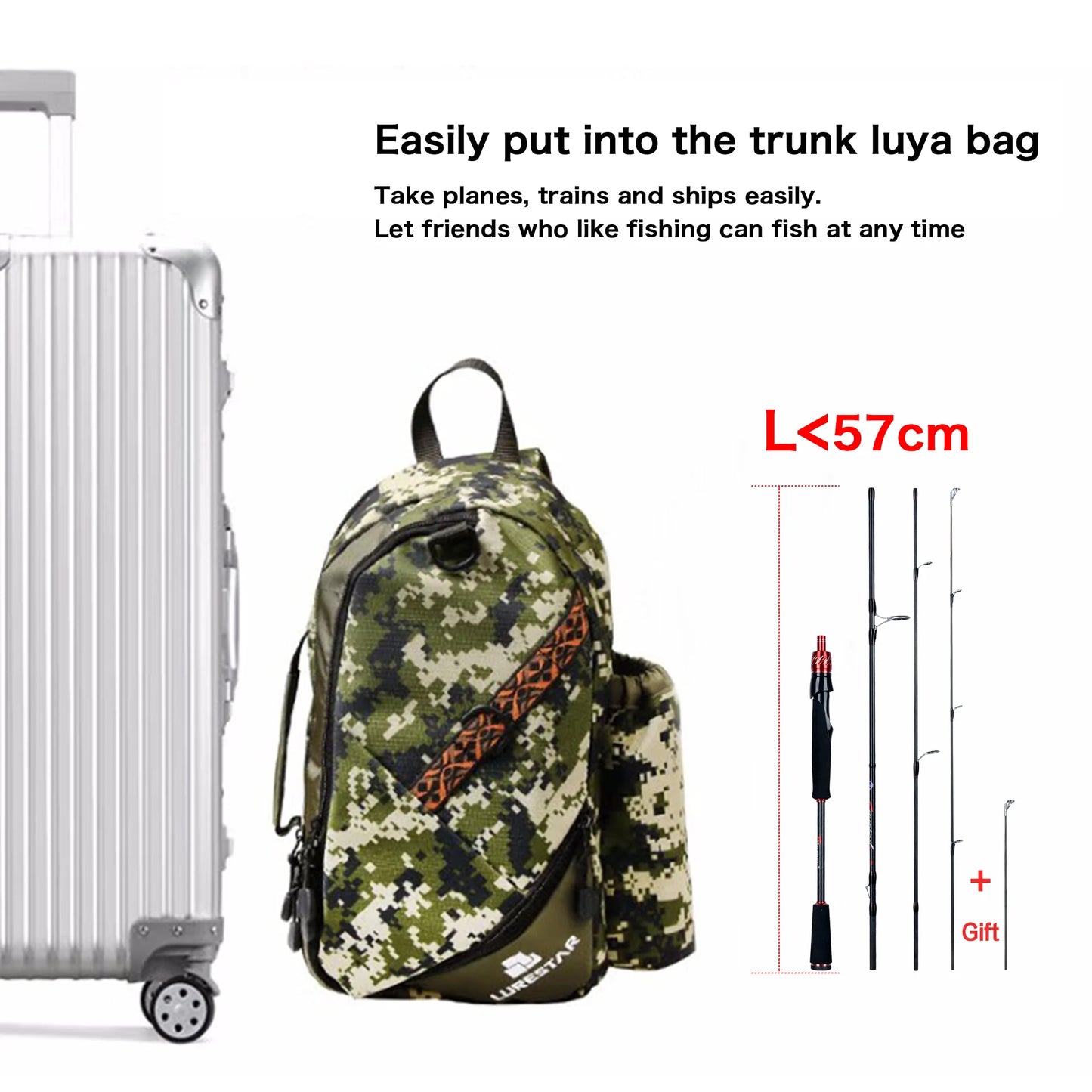 BIUTIFU Spinning Casting Fuji Lure Mini Traveller Rock Fishing Rod