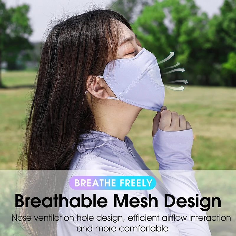 WEST BIKING Summer Ice Silk UV Protection Mask Breathable Outdoor