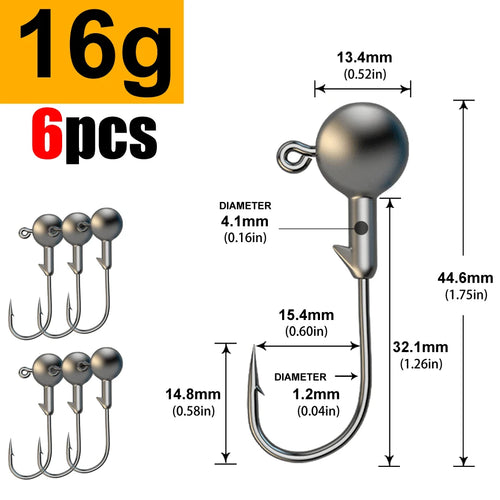 JYJ 1g 2g 3g 4g 5g 10g 20g 22g 25g 28g crank Jig head hook fishing