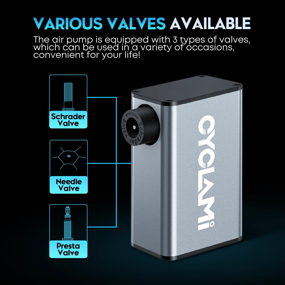 150 PSl Electric Air Pump Tire Pressure Display Portable CYCLAMI A3