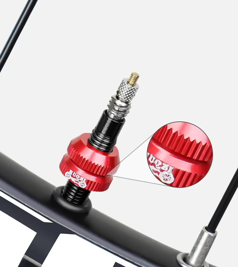 2Pcs Bike Tubeless Tire Presta Valve Nut MTB Road Bicycle Rim Aluminum