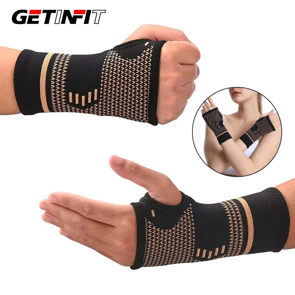 GETINFIT 1Pcs Breathable Wrist Support Copper Contained Nylon Knit