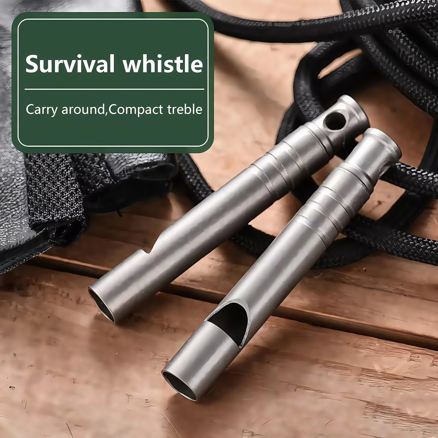Titanium Emergency Survival Whistle with Lanyard - Ultralight Safety
