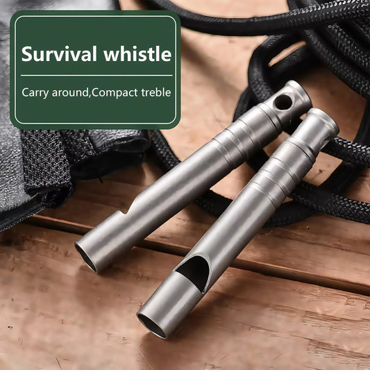 Titanium Emergency Survival Whistle with Lanyard - Ultralight Safety