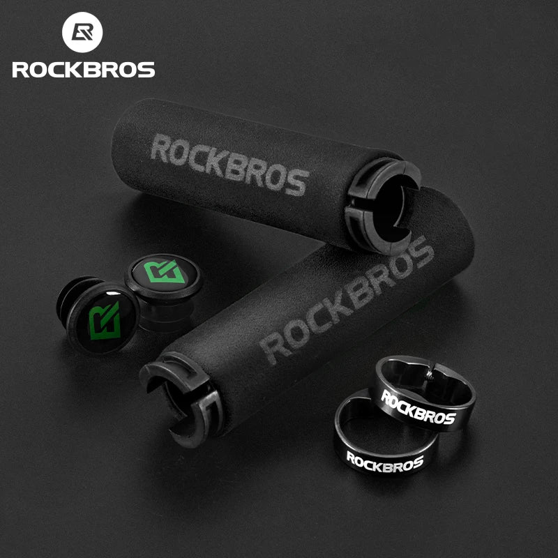ROCKBROS Cycling Grips Anti-skid Shockproof Silicone Sponge Handlebar