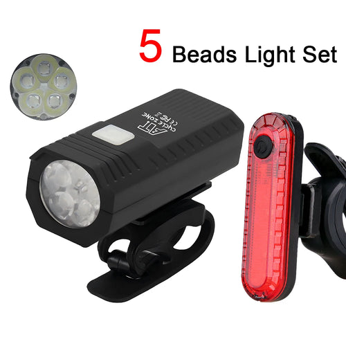 USB Rechargeable Bike Light Front Light Red Taillight Easy to Install