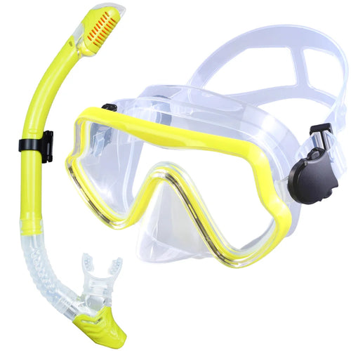 Scuba Diving Mask Snorkel Set For Adults Tempered Glass Professional