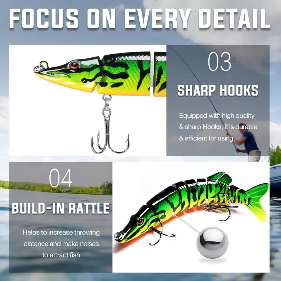 Rooblinos Fishing Lures for Bass Trout Multi Jointed Swimbaits Slow