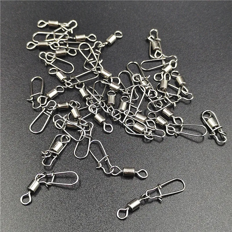 50pcs/lot Fishing Connector  2# 4# 6# 8# 10# Pin Bearing Rolling
