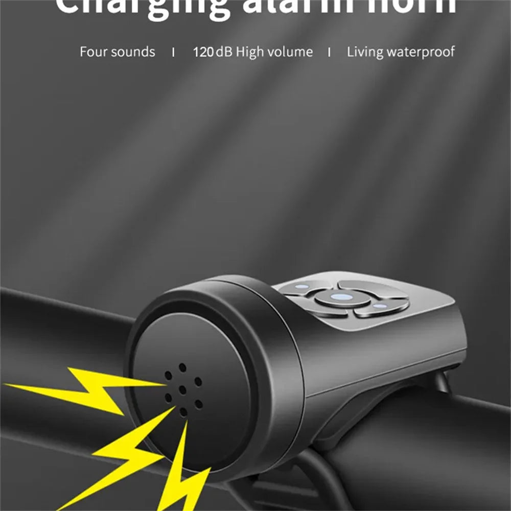 USB Rechargeable Bicycle Electric Bell Motorcycle Horn 4 Modes