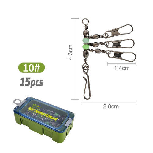 New 8# 10# Squid Jig Lure Swivels Fishing Bearing Rolling Swivel Solid