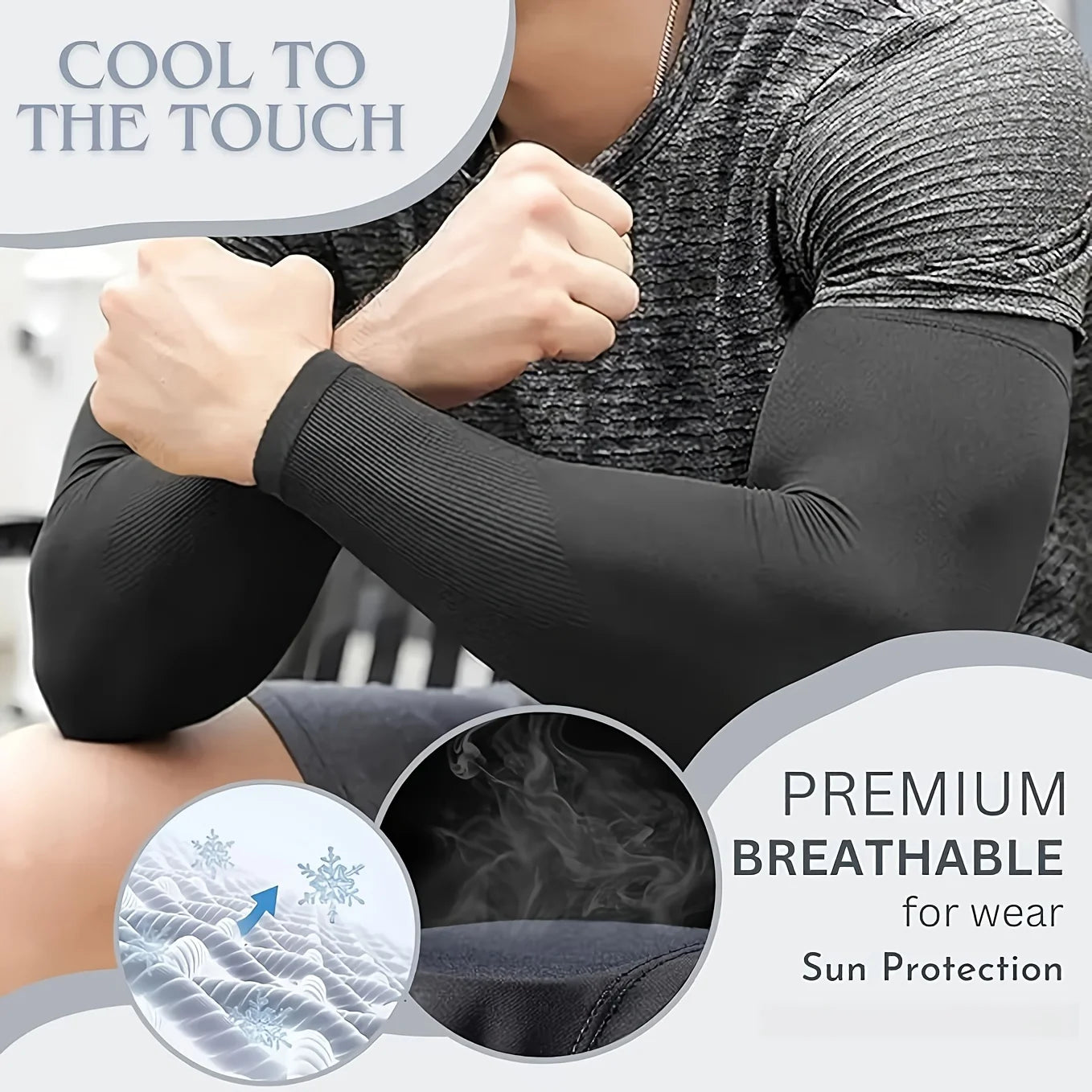 3 Pairs Unisex Sun Protection Arm Sleeves Breathable Cooling Arm