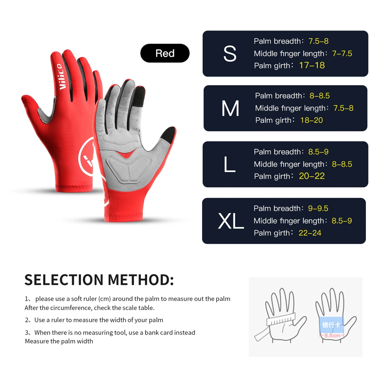 Touch Screen Long Full Fingers Half Fingers Gel Sports Cycling Gloves