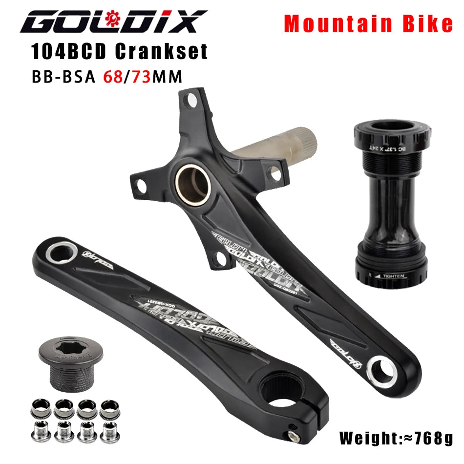GOLDIX 104BCD Wide and narrow teeth bicycle crankset 170/175mm crank