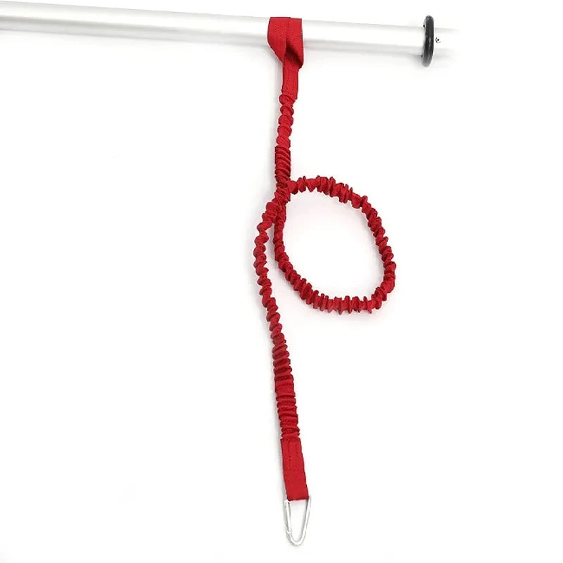 1PC Adjustable Elastic Kayak Paddle Leash - Coiled Lanyard Cord with