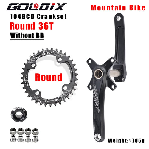 GOLDIX 104BCD Wide and narrow teeth bicycle crankset 170/175mm crank