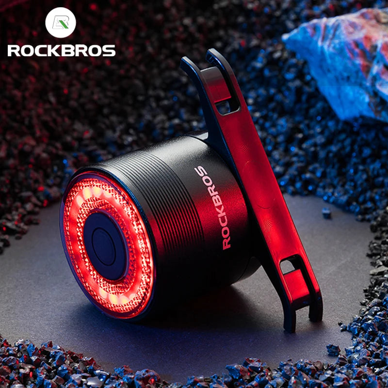 ROCKBROS Smart Brake Bicycle Tail Light MTB Road Seatpost Saddle Bike