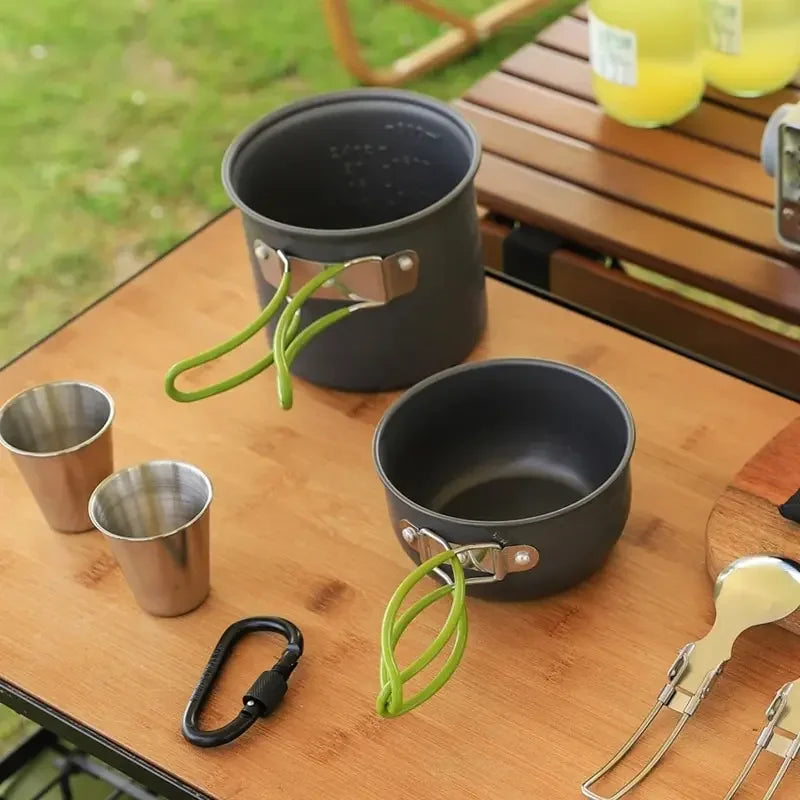 Ultralight Camping Cooking Utensils Outdoor Tableware Pot Set Hiking
