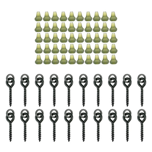 Hirisi 70pcs Carp Fishing Accessories Fishing Hook Bait Screw Stopper