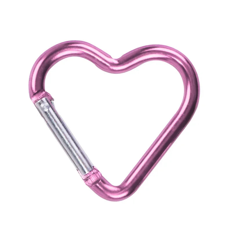 1-Piece Heart-shaped Aluminum Carabiner Key Chain Clip Outdoor Keyring