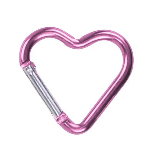 1-Piece Heart-shaped Aluminum Carabiner Key Chain Clip Outdoor Keyring