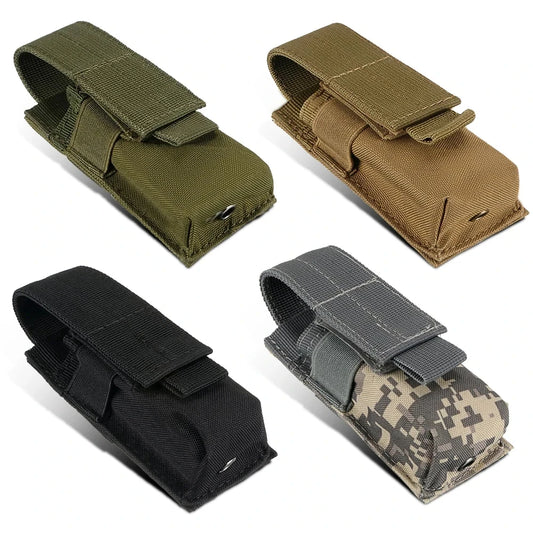 Tactical Molle Flashlight Pouch,Torch Holder,Magazine Single Mag
