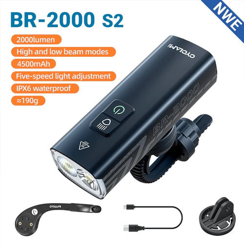 CYCLAMI 1000LM Bike Light Front Lamp Type-C Rechargeable LED 21700