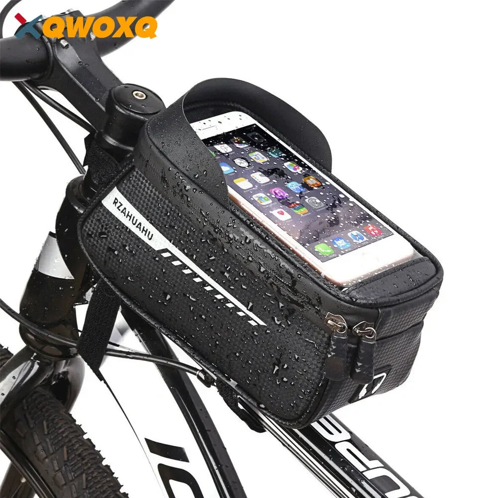 Waterproof Bike Front Frame Bag with TPU Touch-Screen Sun-Visor and