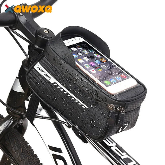 Waterproof Bike Front Frame Bag with TPU Touch-Screen Sun-Visor and