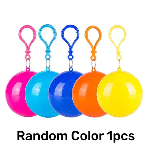 New Portable Disposable Raincoat Keychain Compression Ball Pocket Ball