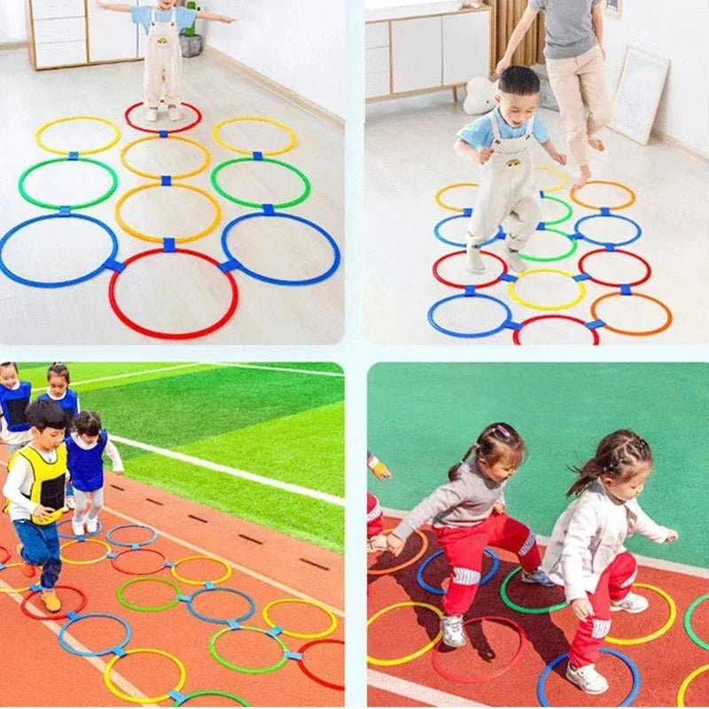 Outdoor Funny Physical Training Sport Lattice Jump Ring Set Game 10