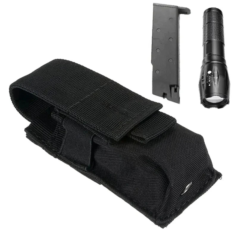 Tactical Molle Flashlight Pouch,Torch Holder,Magazine Single Mag