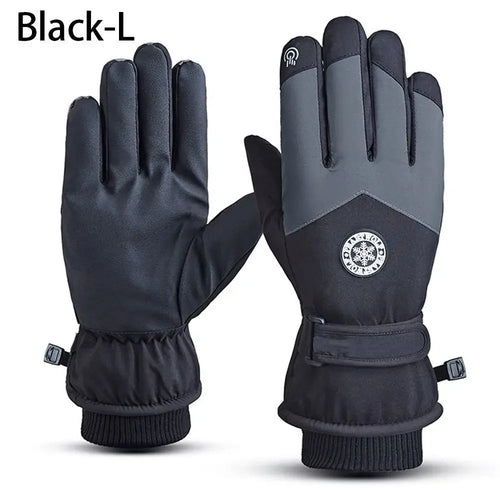 Winter Snowboard Ski Gloves PU Leather Non-slip Touch Screen
