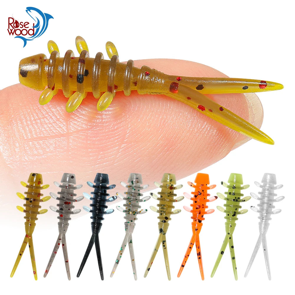 Rosewood 25mm Micro Worm Soft Fishing Lure TPR Floating Silicone