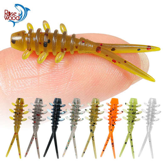Rosewood 25mm Micro Worm Soft Fishing Lure TPR Floating Silicone